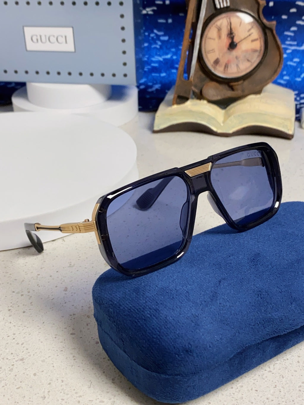 Gucci Metal Aviator Blue Lens Sunglasses for Men & Women - 357963 - detail image 10