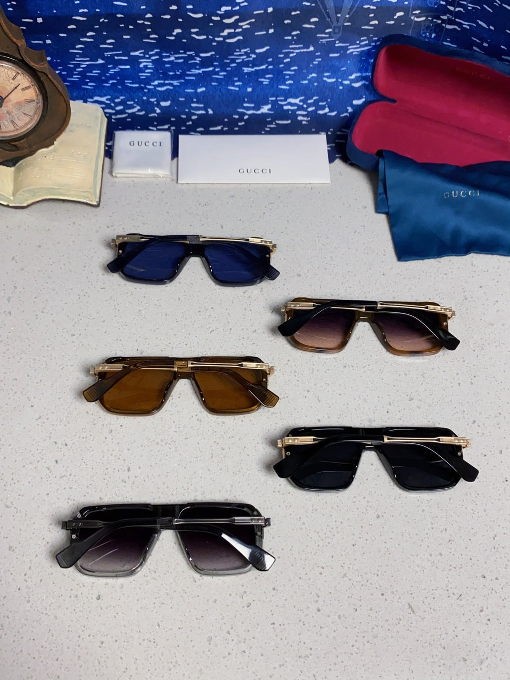 Gucci Metal Aviator Black Lens Sunglasses for Men & Women - 357766 - detail image 11