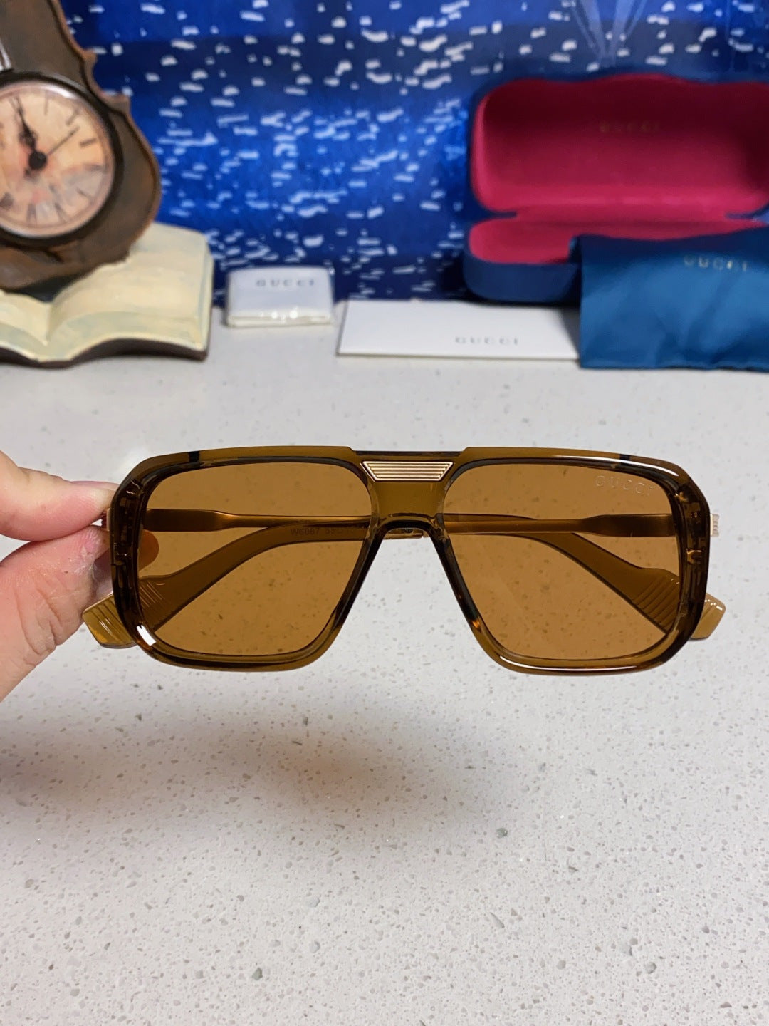 Gucci Metal Aviator Brown Lens Sunglasses for Men & Women - 357964 - detail image 4