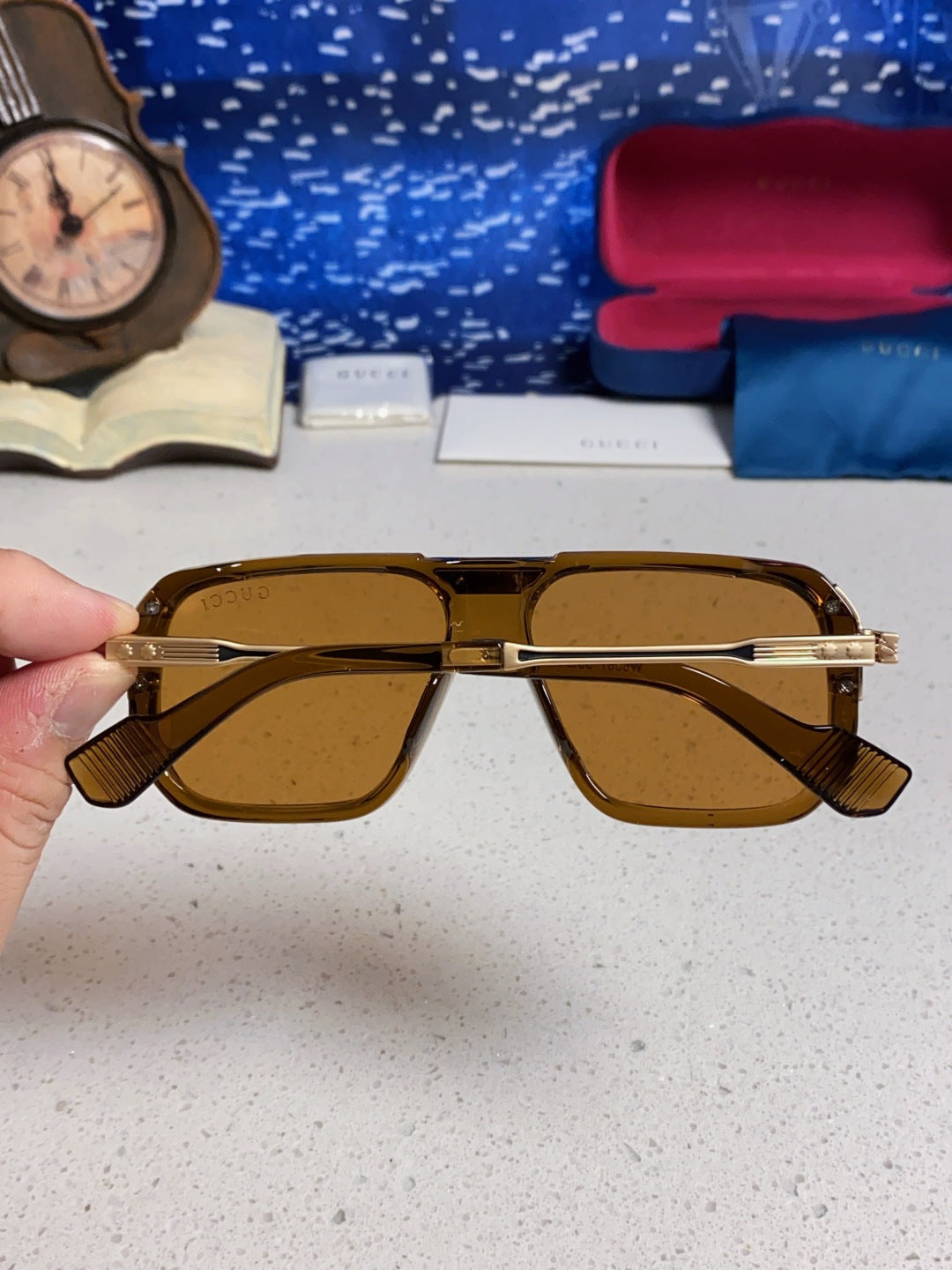 Gucci Metal Aviator Brown Lens Sunglasses for Men & Women - 357964 - detail image 5