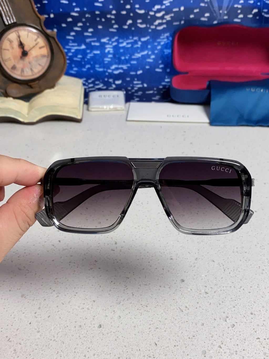 Gucci Metal Aviator Silver Lens Sunglasses for Men & Women - 486332 - detail image 4