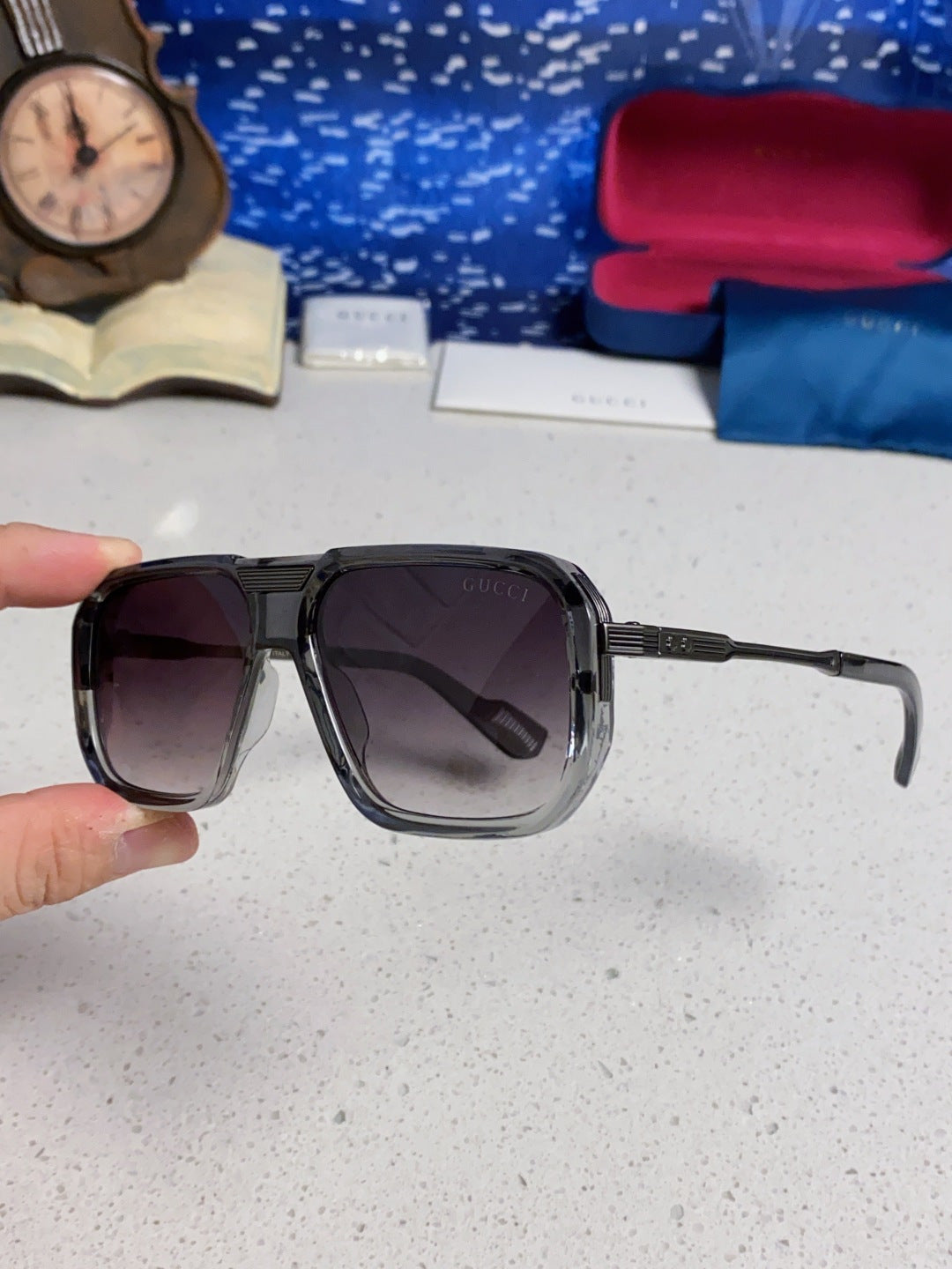 Gucci Metal Aviator Silver Lens Sunglasses for Men & Women - 357965 - detail image 6