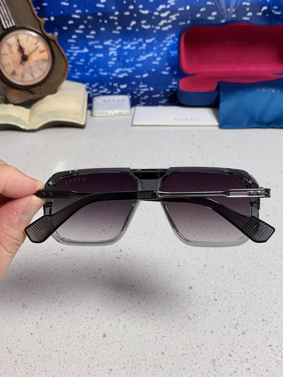 Gucci Metal Aviator Silver Lens Sunglasses for Men & Women - 357965 - detail image 5
