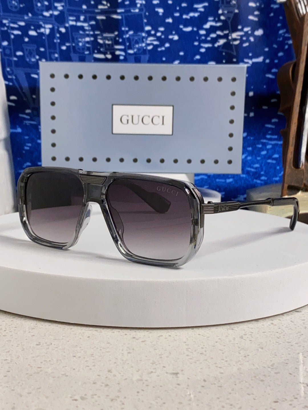 Gucci Metal Aviator Silver Lens Sunglasses for Men & Women - 357965
