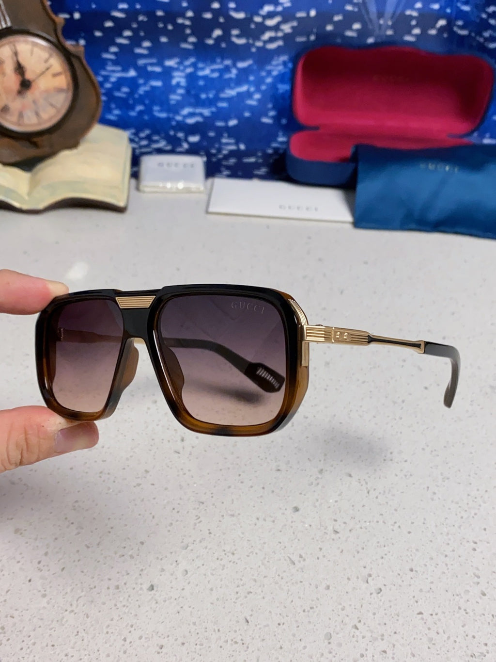 Gucci Metal Aviator Silver Lens Sunglasses for Men & Women - 357966 - detail image 6