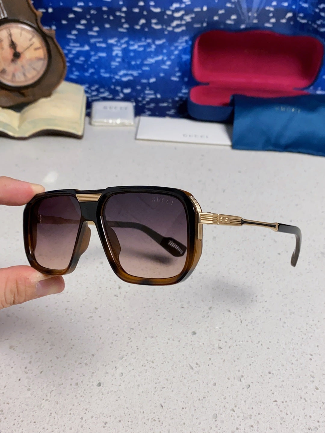Gucci Metal Aviator Silver Lens Sunglasses for Men & Women - 357966 - detail image 6