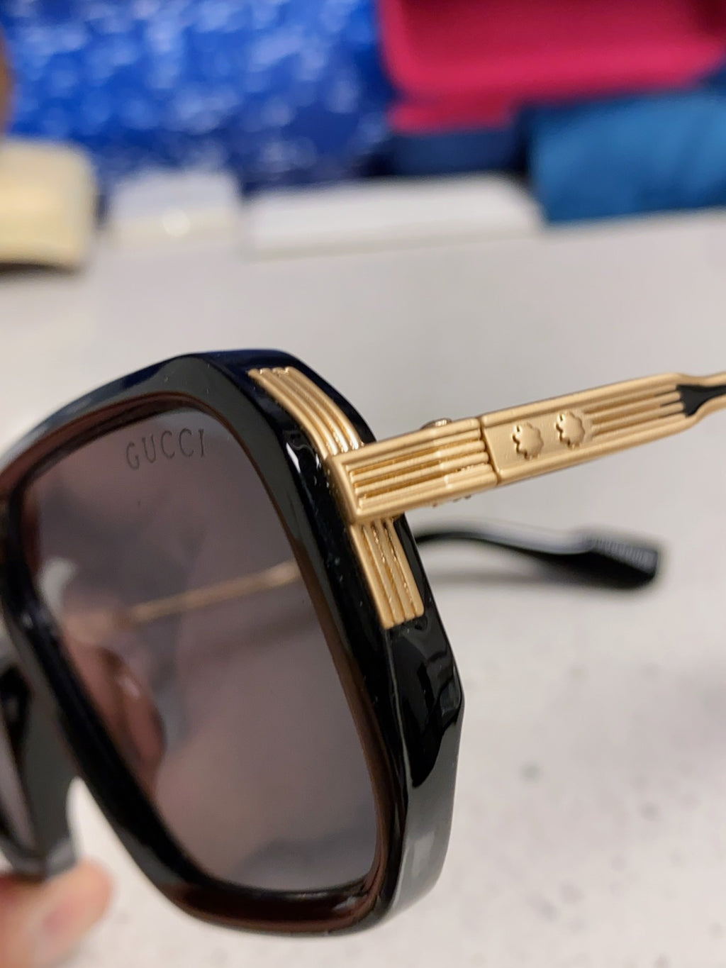 Gucci Metal Aviator Black Lens Sunglasses for Men & Women - 357766 - detail image 7