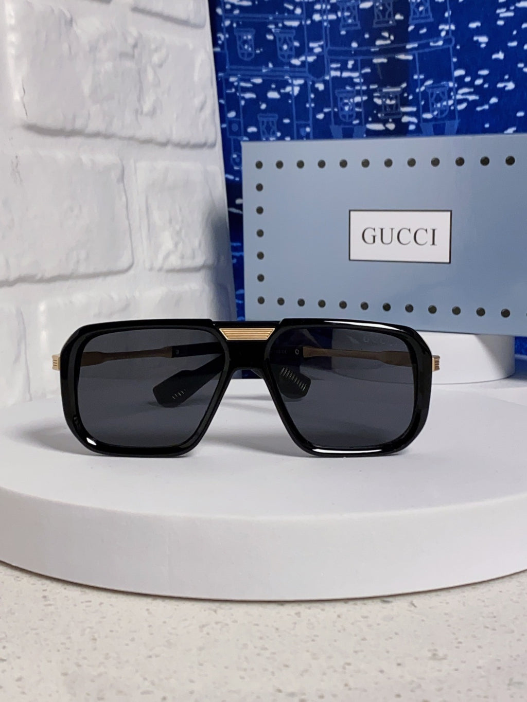 Gucci Metal Aviator Black Lens Sunglasses for Men & Women - 357766 - detail image 2