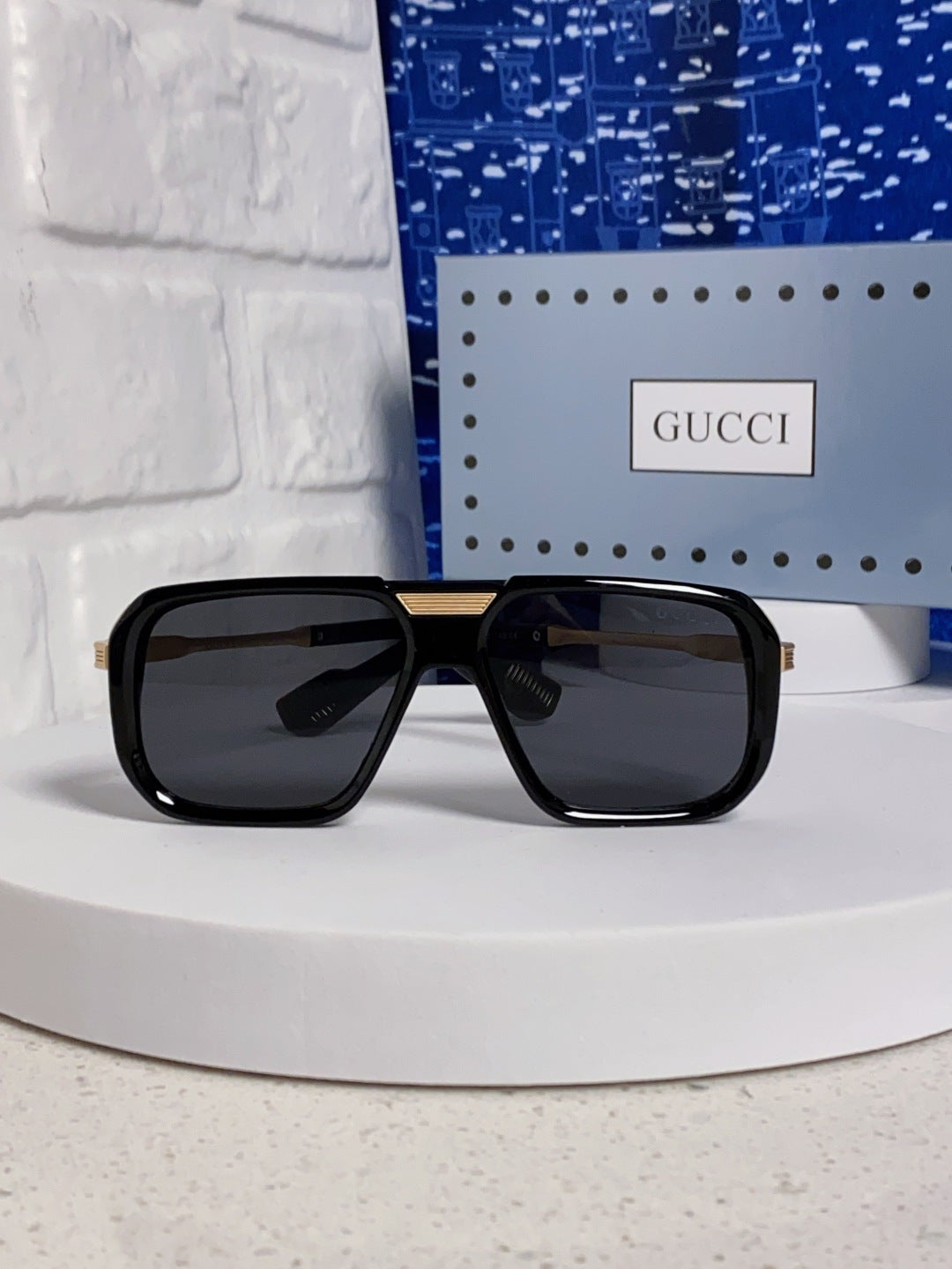 Gucci Metal Aviator Black Lens Sunglasses for Men & Women - 357766 - detail image 2
