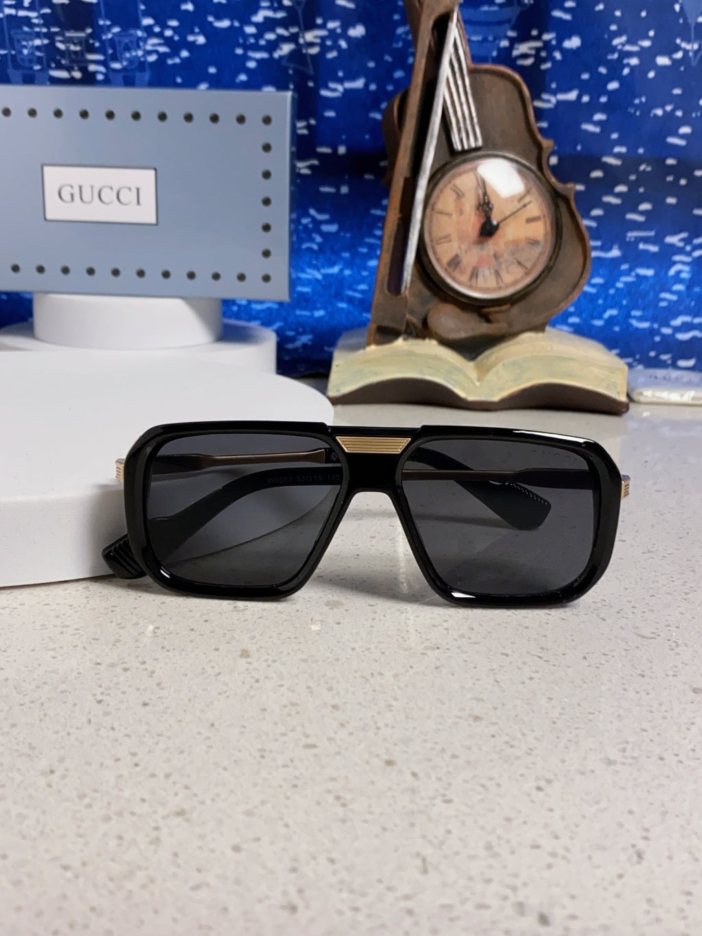 Gucci Metal Aviator Black Lens Sunglasses for Men & Women - 357766 - detail image 9