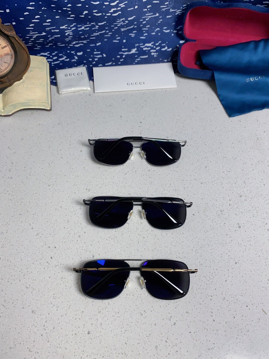 Gucci Polarized Aviator Black Lens Sunglasses for Men - detail image 11