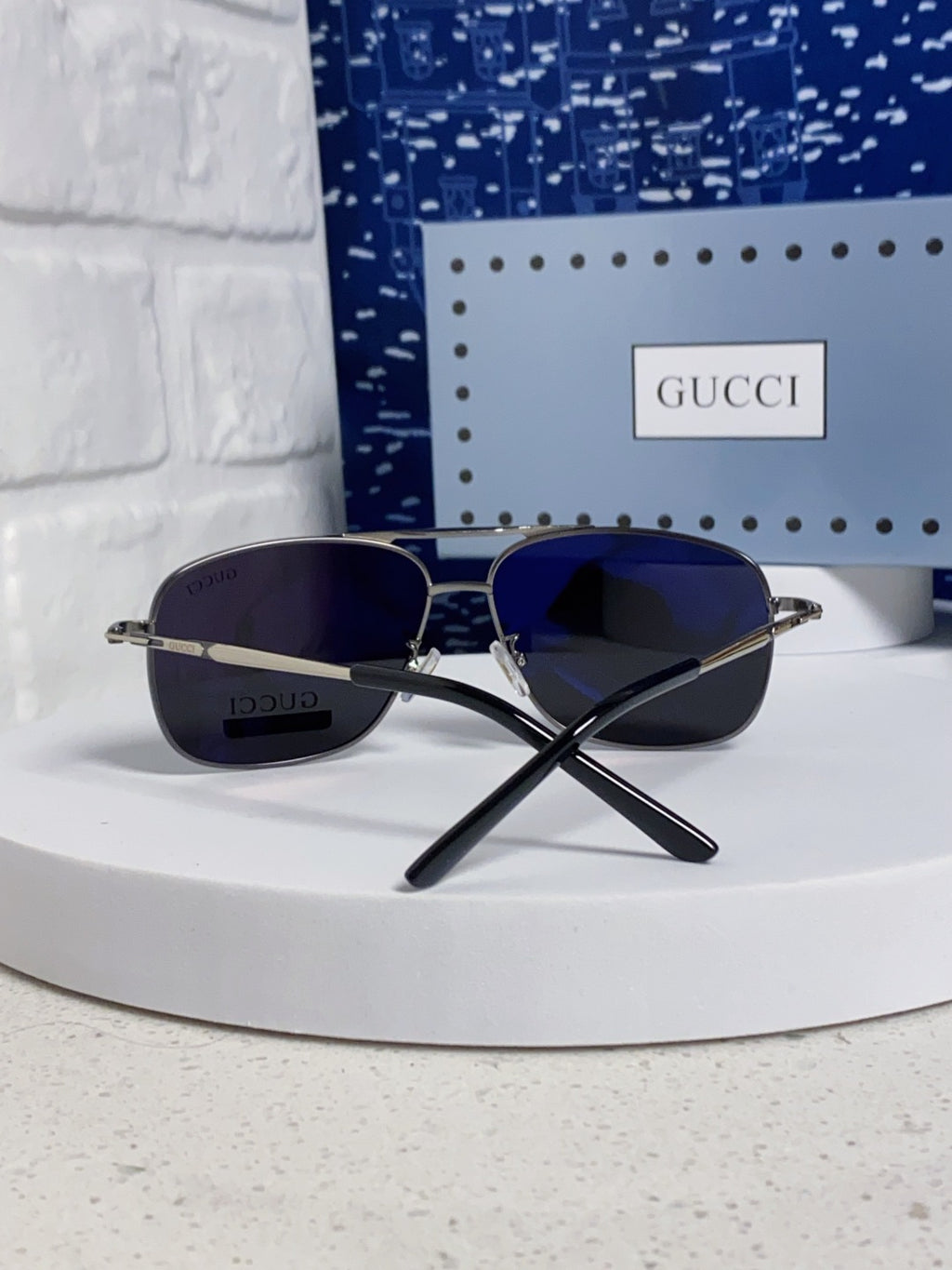 Gucci Polarized Aviator Black Lens Sunglasses for Men - 132287 - detail image 3