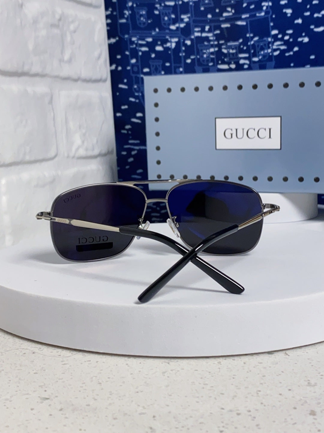 Gucci Polarized Aviator Black Lens Sunglasses for Men - 132287 - detail image 3