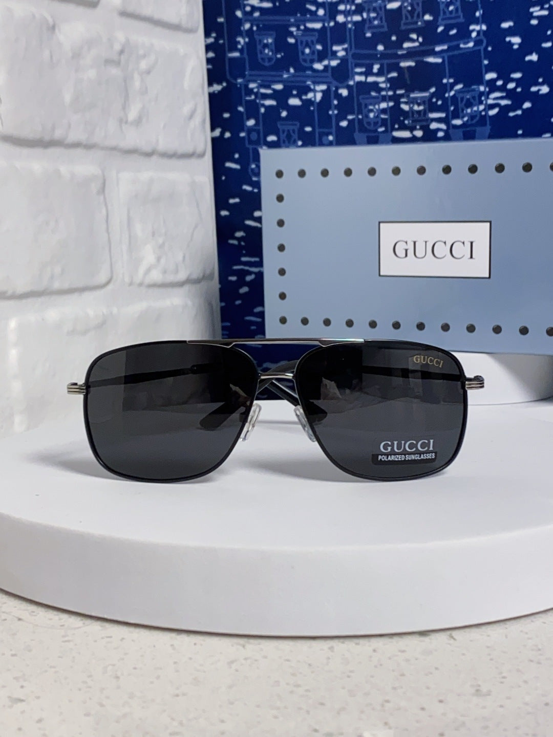 Gucci Polarized Aviator Black Lens Sunglasses for Men - 132288 - detail image 2