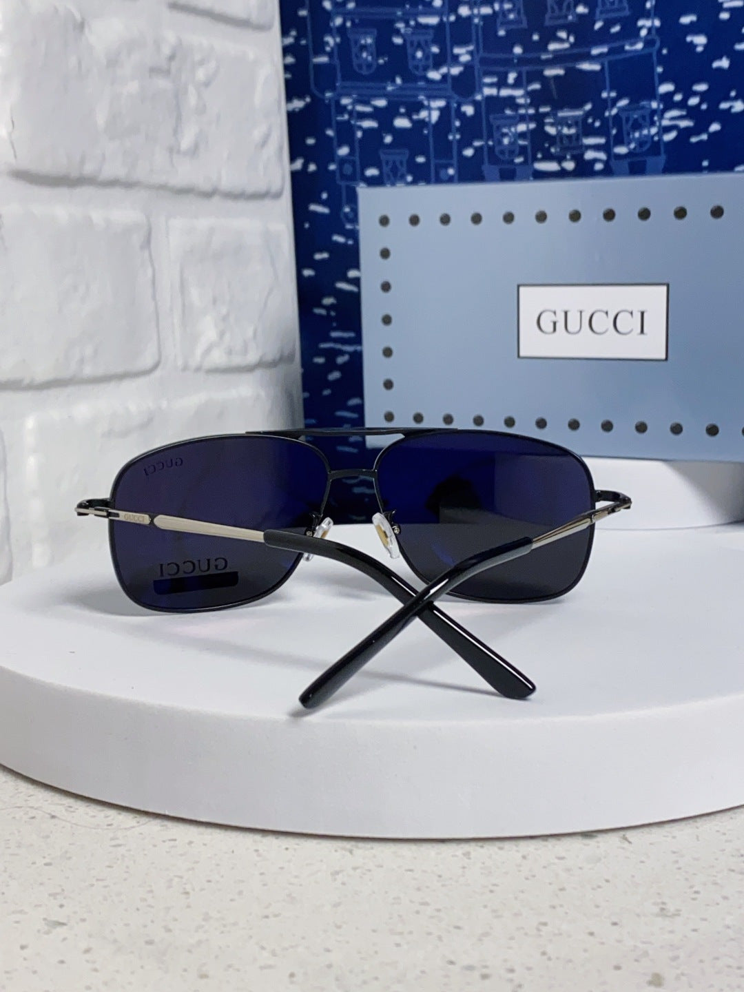 Gucci Polarized Aviator Black Lens Sunglasses for Men - 132288 - detail image 3