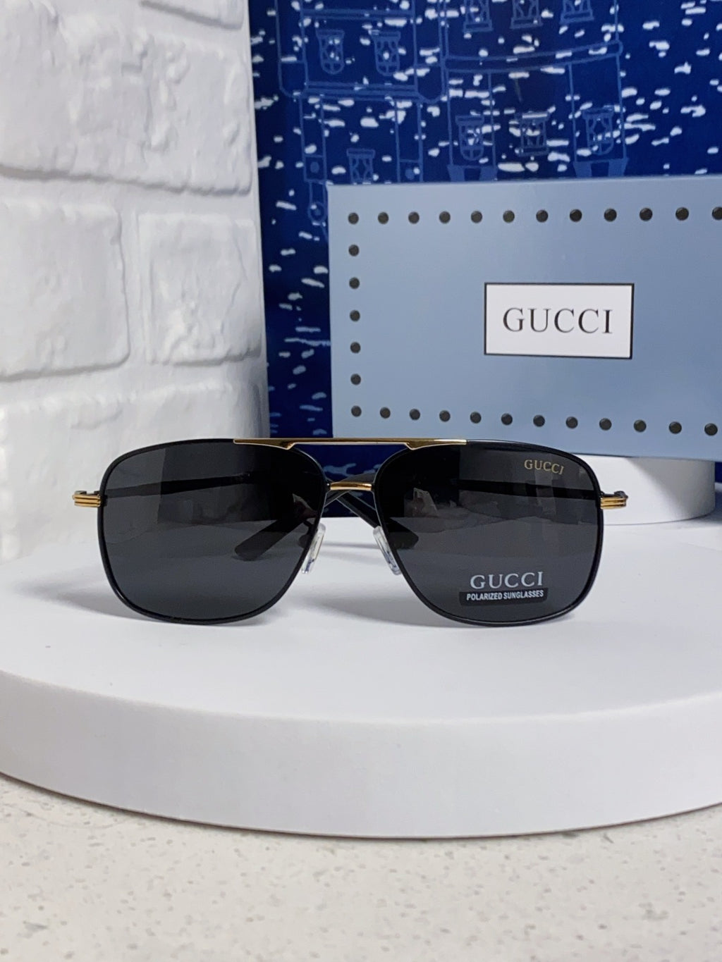 Gucci Polarized Aviator Black Lens Sunglasses for Men - detail image 2