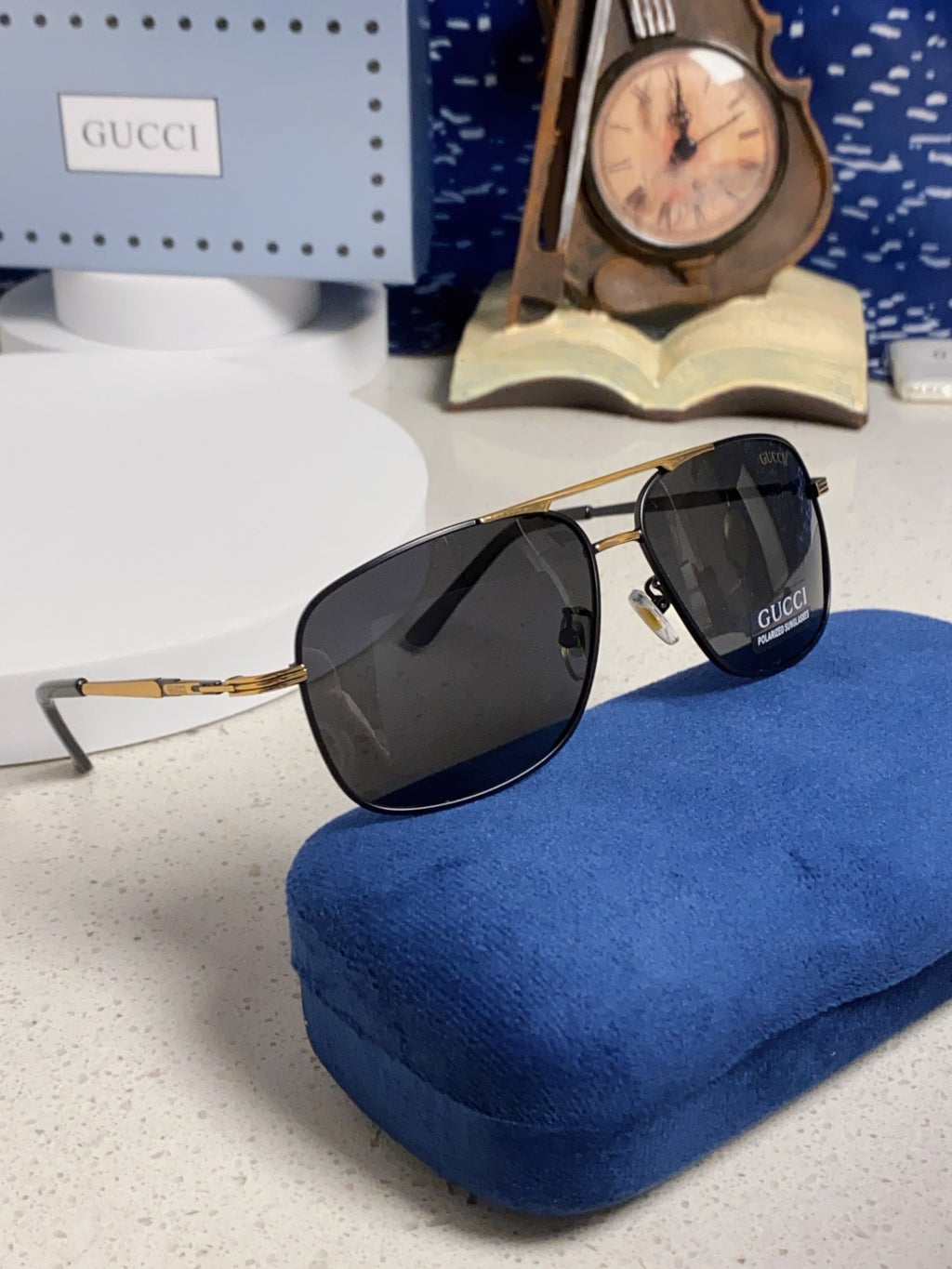 Gucci Polarized Aviator Black Lens Sunglasses for Men - detail image 10