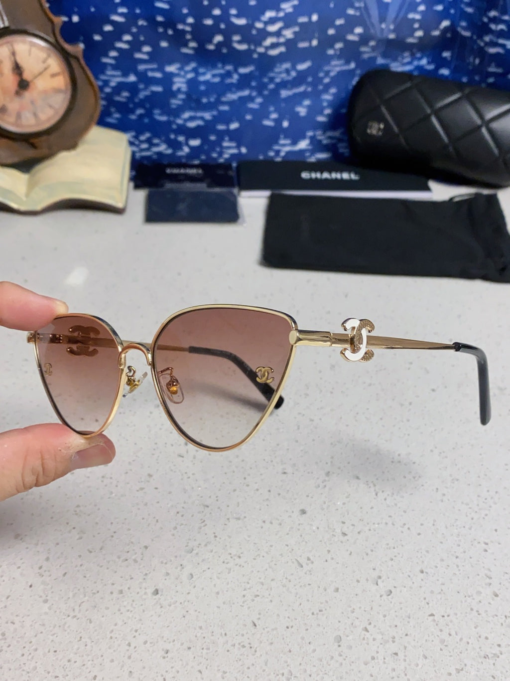 Chanel Metal Aviator Red Lens Sunglasses for Men & Women - detail image 6