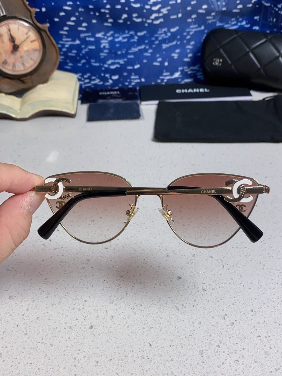 Chanel Metal Aviator Red Lens Sunglasses for Men & Women - detail image 5