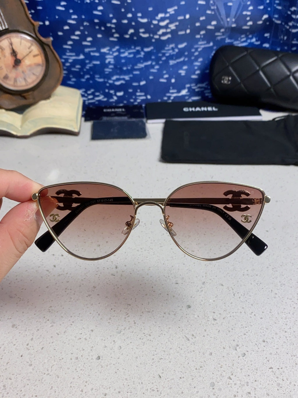 Chanel Metal Aviator Red Lens Sunglasses for Men & Women - detail image 4