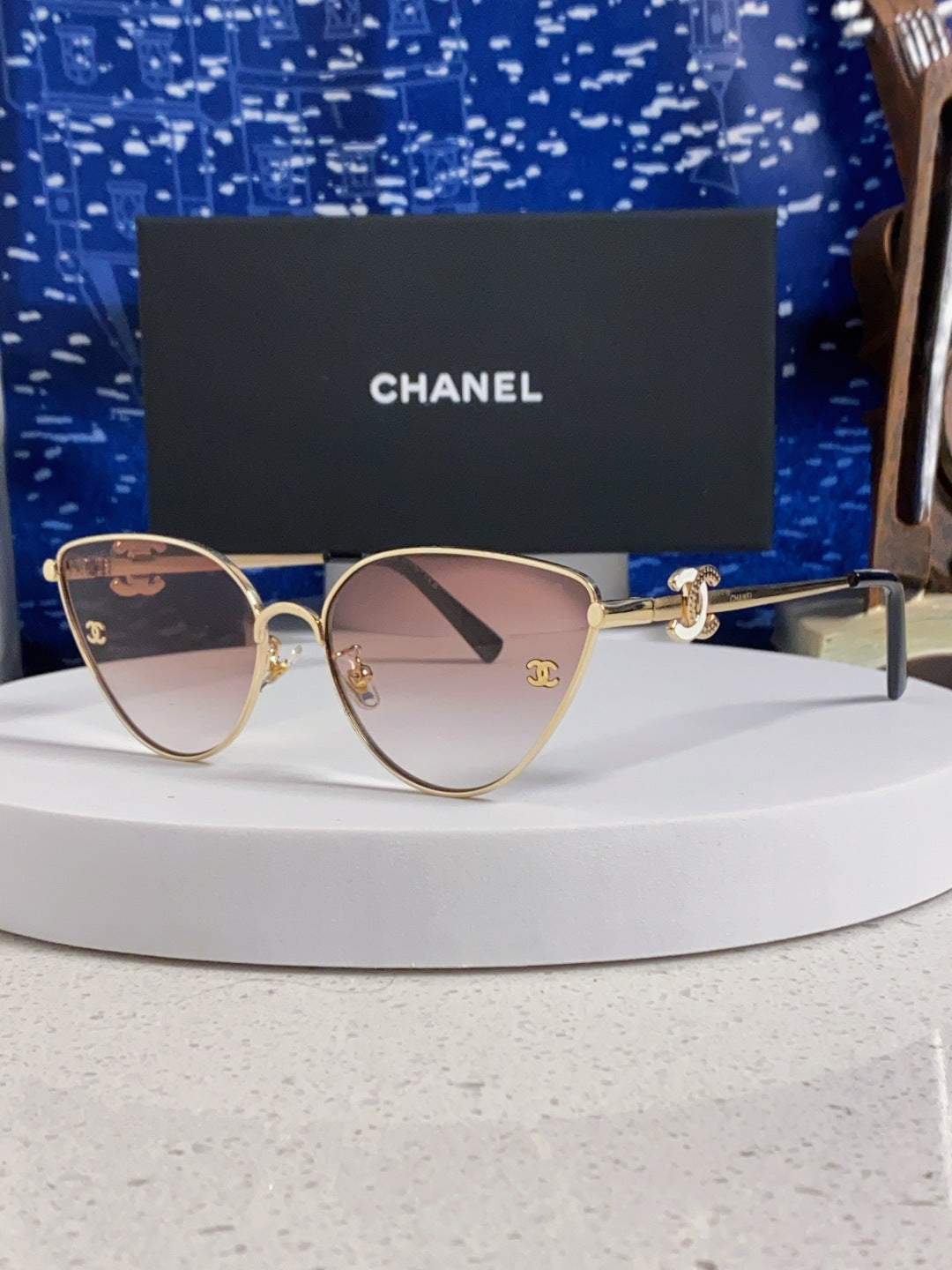 Chanel Metal Aviator Red Lens Sunglasses for Men & Women
