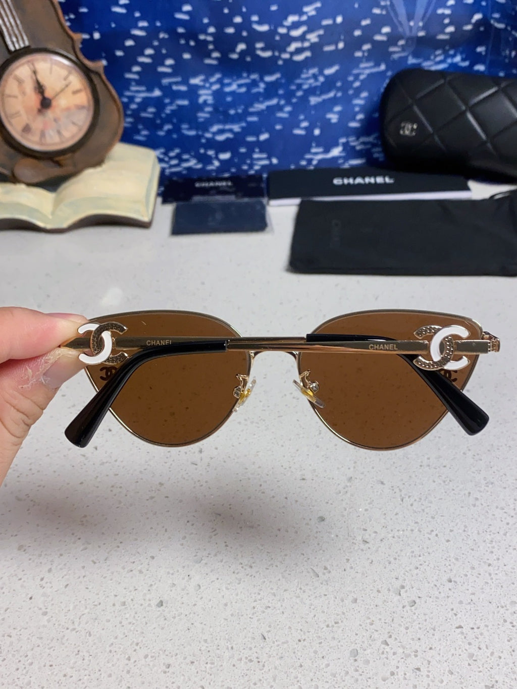 Chanel Metal Aviator Brown Lens Sunglasses for Men & Women - detail image 5