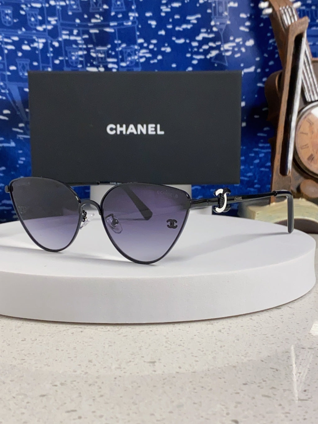 Chanel Metal Aviator Silver Lens Sunglasses for Men & Women - 132382