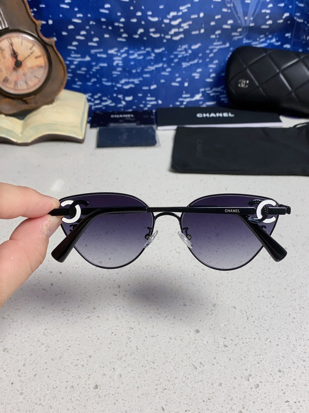 Chanel Metal Aviator Silver Lens Sunglasses for Men & Women - 132382 - detail image 5