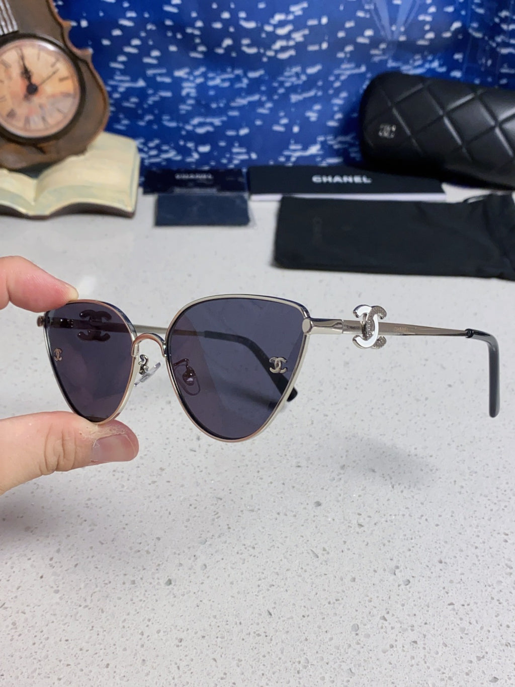 Chanel Metal Aviator Silver Lens Sunglasses for Men & Women - detail image 6