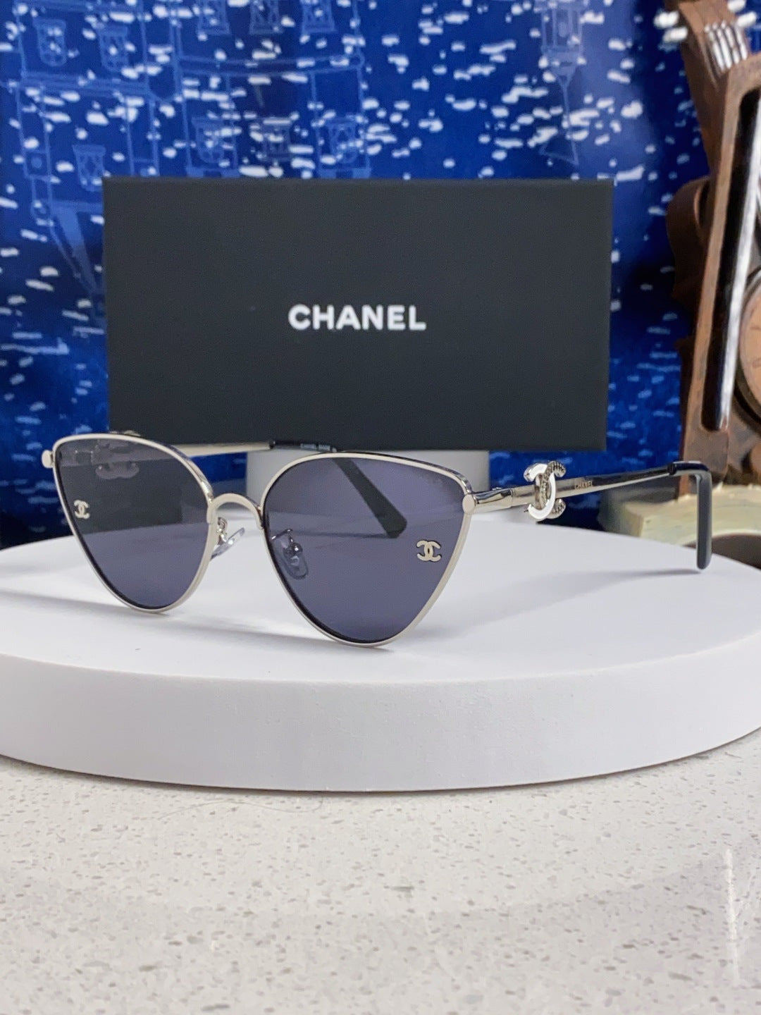 Chanel Metal Aviator Silver Lens Sunglasses for Men & Women