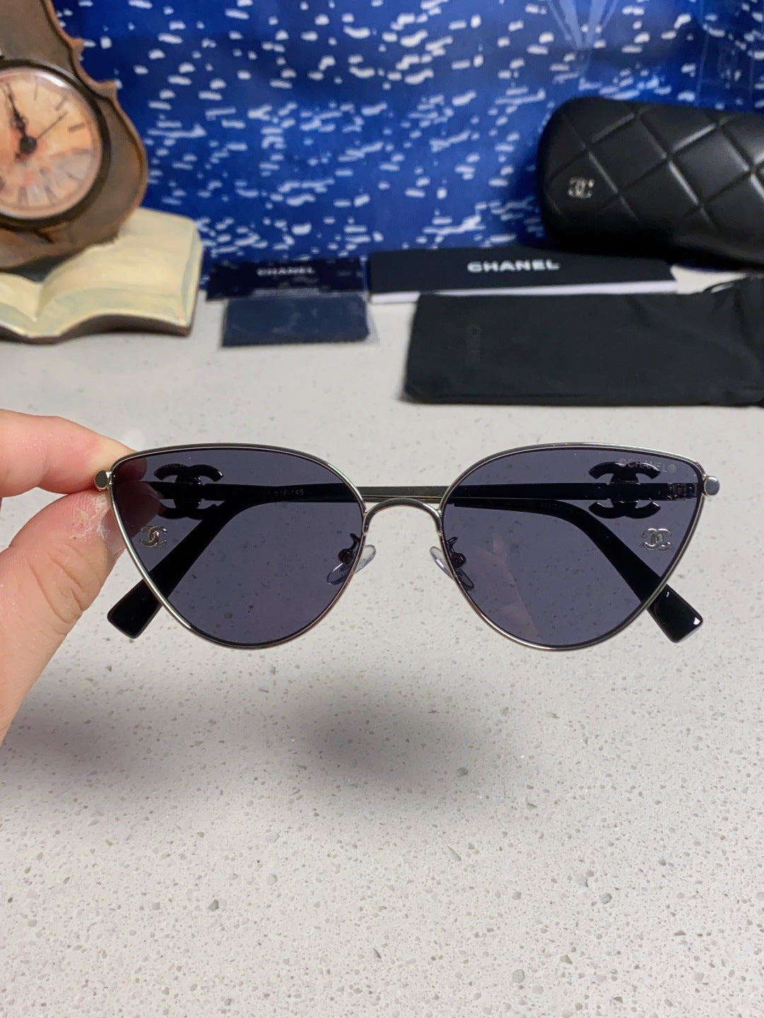 Chanel Metal Aviator Silver Lens Sunglasses for Men & Women - detail image 4