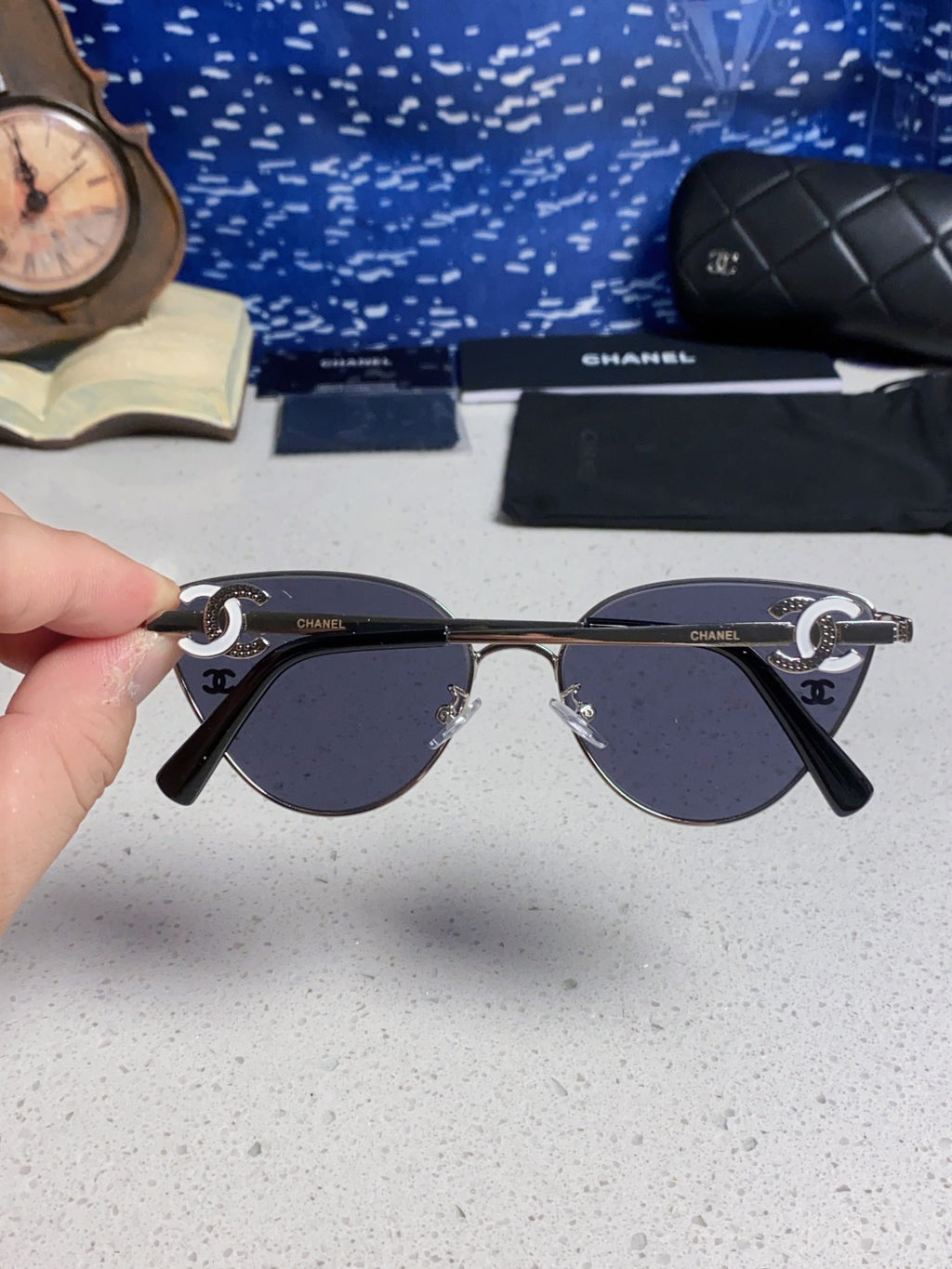 Chanel Metal Aviator Silver Lens Sunglasses for Men & Women - detail image 5
