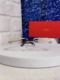 Cartier Lightweight Metal Rimless Silver Lens Sunglasses for Men & Wo - 132556
