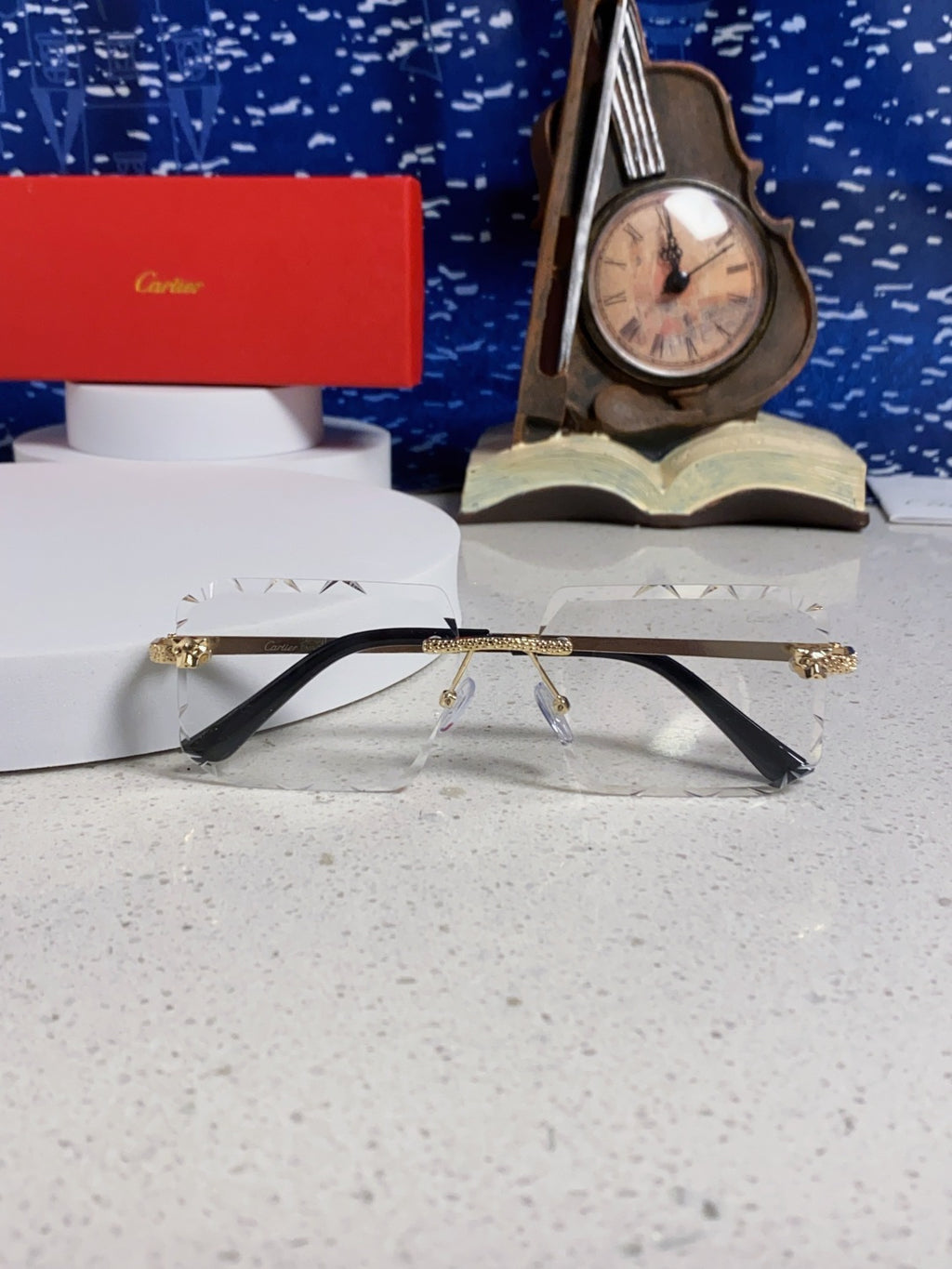Cartier Lightweight Metal Rimless Silver Lens Sunglasses for Men & Wo - 132556 - detail image 8