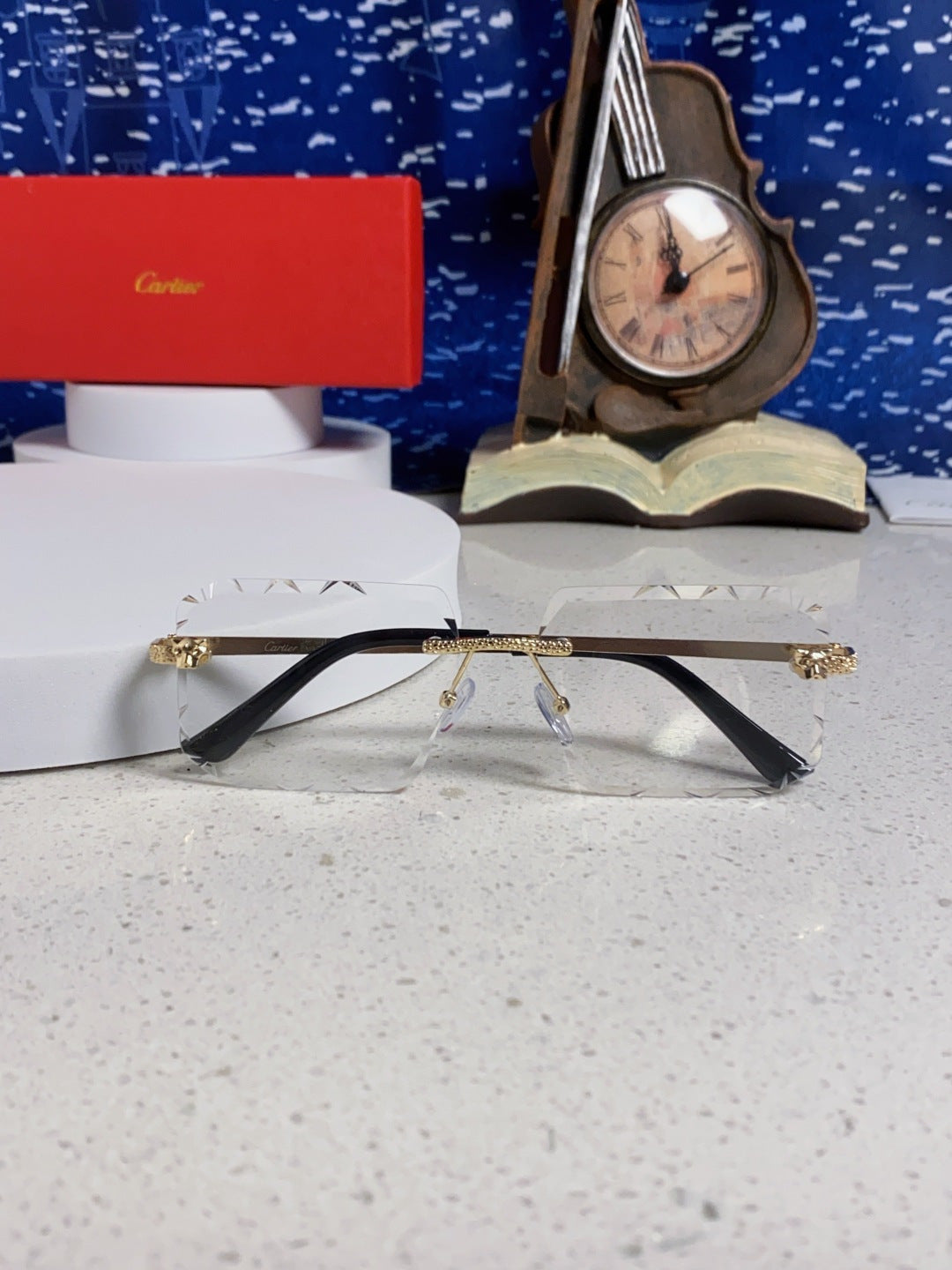 Cartier Lightweight Metal Rimless Silver Lens Sunglasses for Men & Wo - 132556 - detail image 8