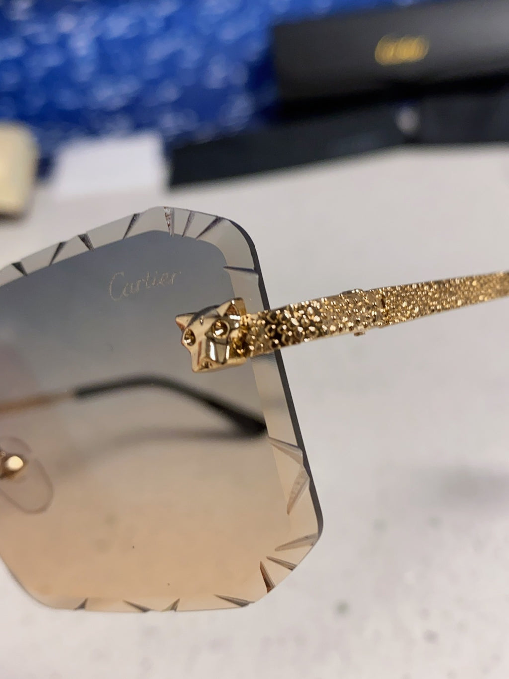 Cartier Lightweight Metal Rimless Silver Lens Sunglasses for Men & Wo - 132558 - detail image 7
