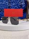 Cartier Lightweight Metal Rimless Black Lens Sunglasses for Men & Wom - 132560