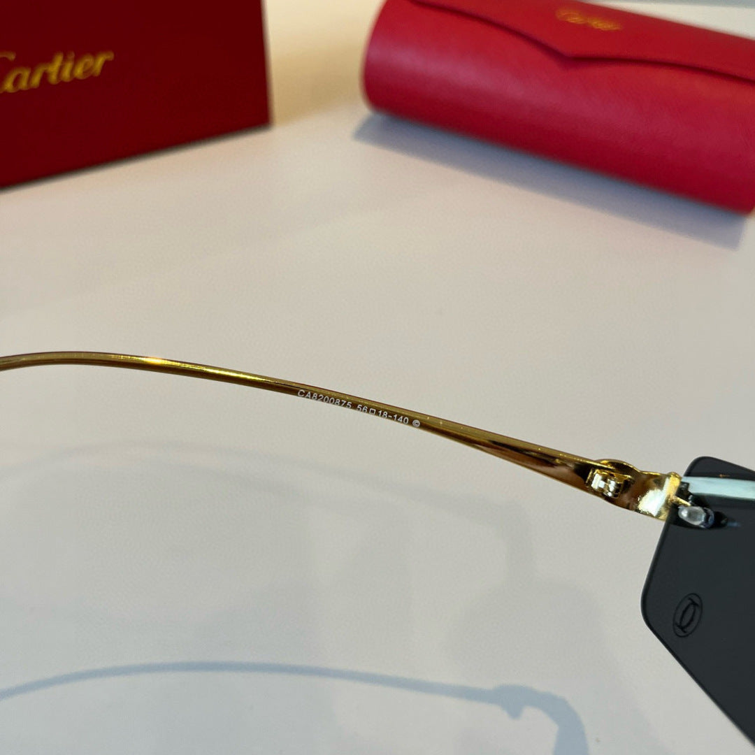 Cartier Lightweight Metal Rimless Silver Lens Sunglasses for Men & Wo - 449463 - detail image 9