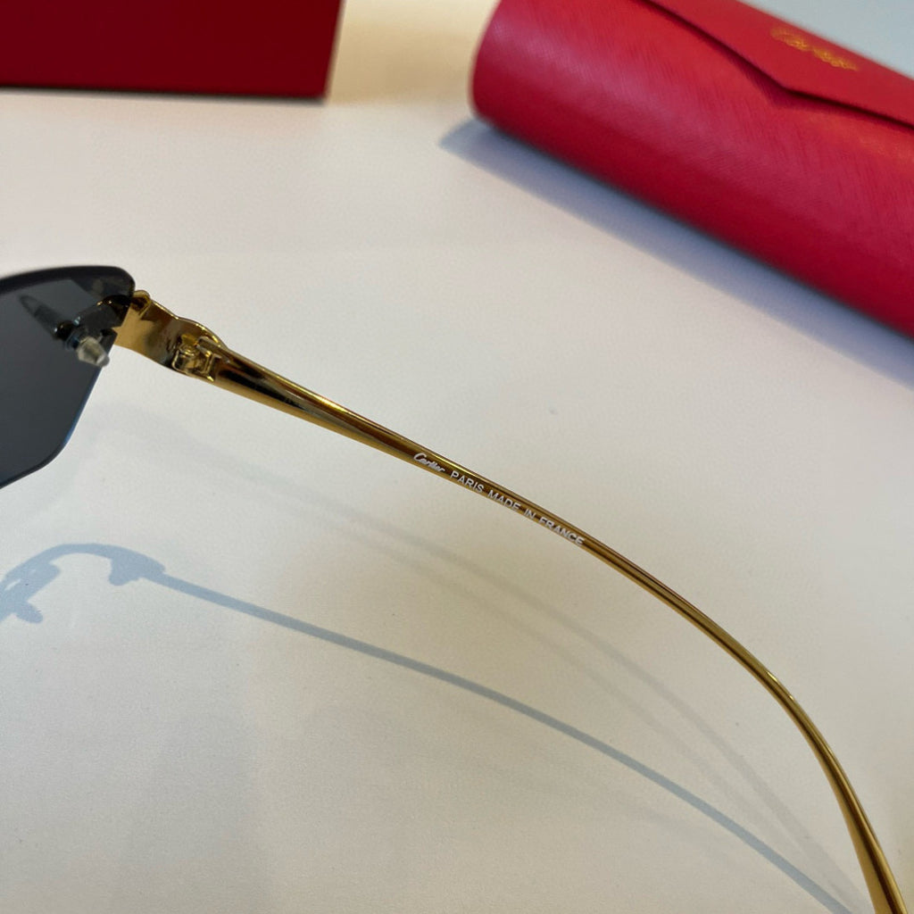 Cartier Lightweight Metal Rimless Silver Lens Sunglasses for Men & Wo - 449463 - detail image 8
