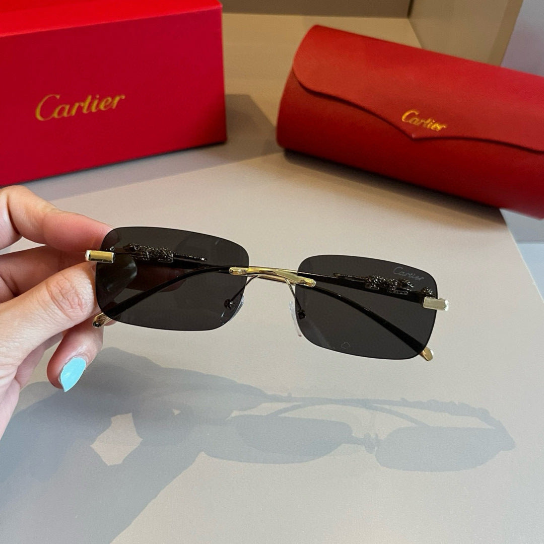 Cartier Lightweight Metal Rimless Gold Lens Sunglasses for Men & Wome - 449464 - detail image 5