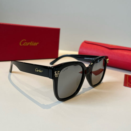 Cartier Lightweight Metal Rimless Black Lens Sunglasses for Men & Wom - 372247