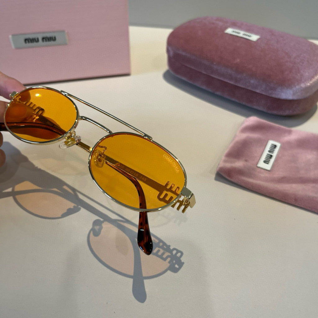 Miu Miu Metal Fashion Orange Lens Sunglasses for Men & Women - 382976 - detail image 5