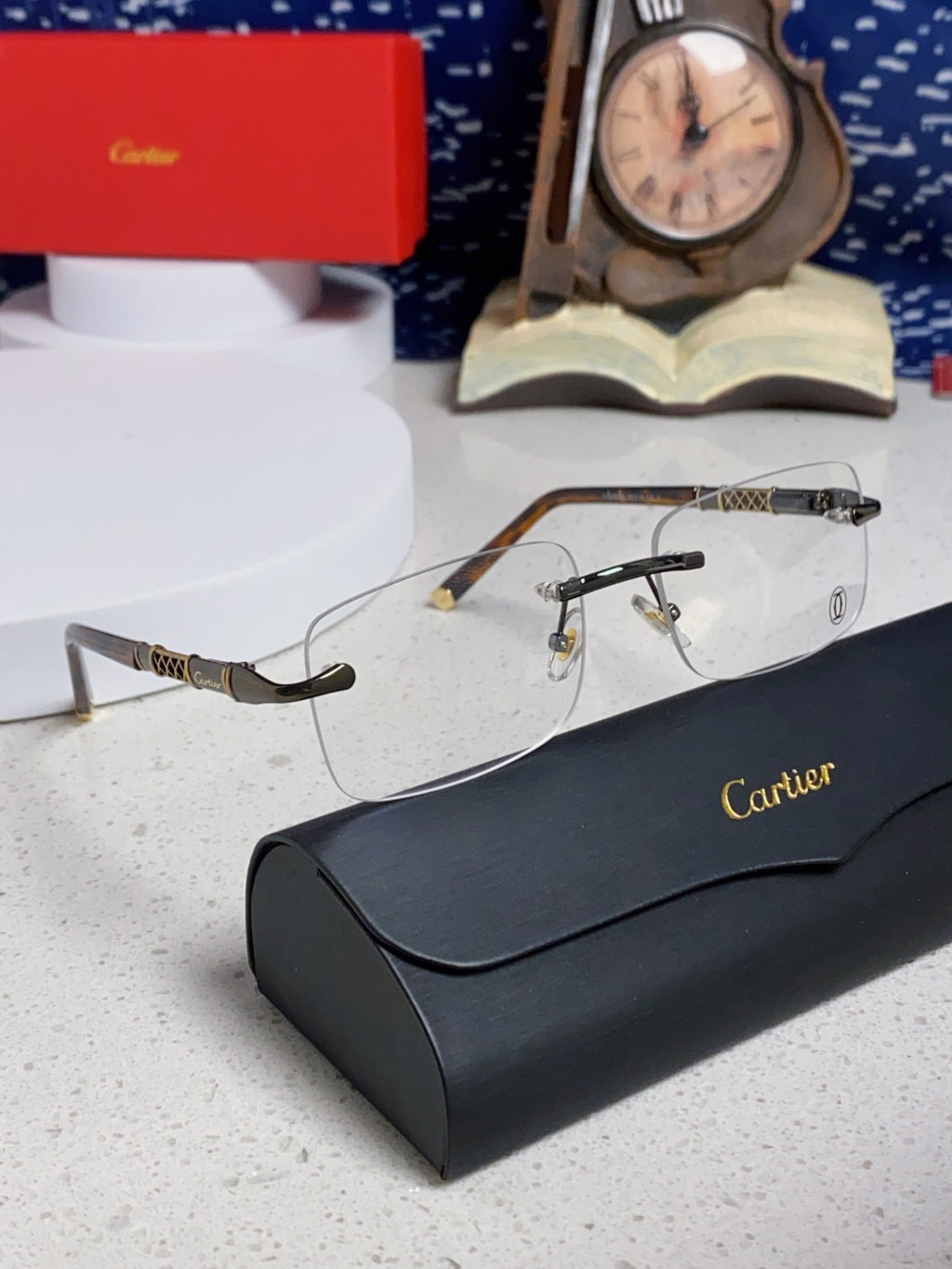 Cartier Lightweight Rimless Silver Lens Sunglasses for Men & Women - 382737 - detail image 10
