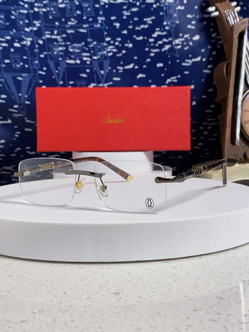 Cartier Lightweight Rimless Silver Lens Sunglasses for Men & Women - 382737