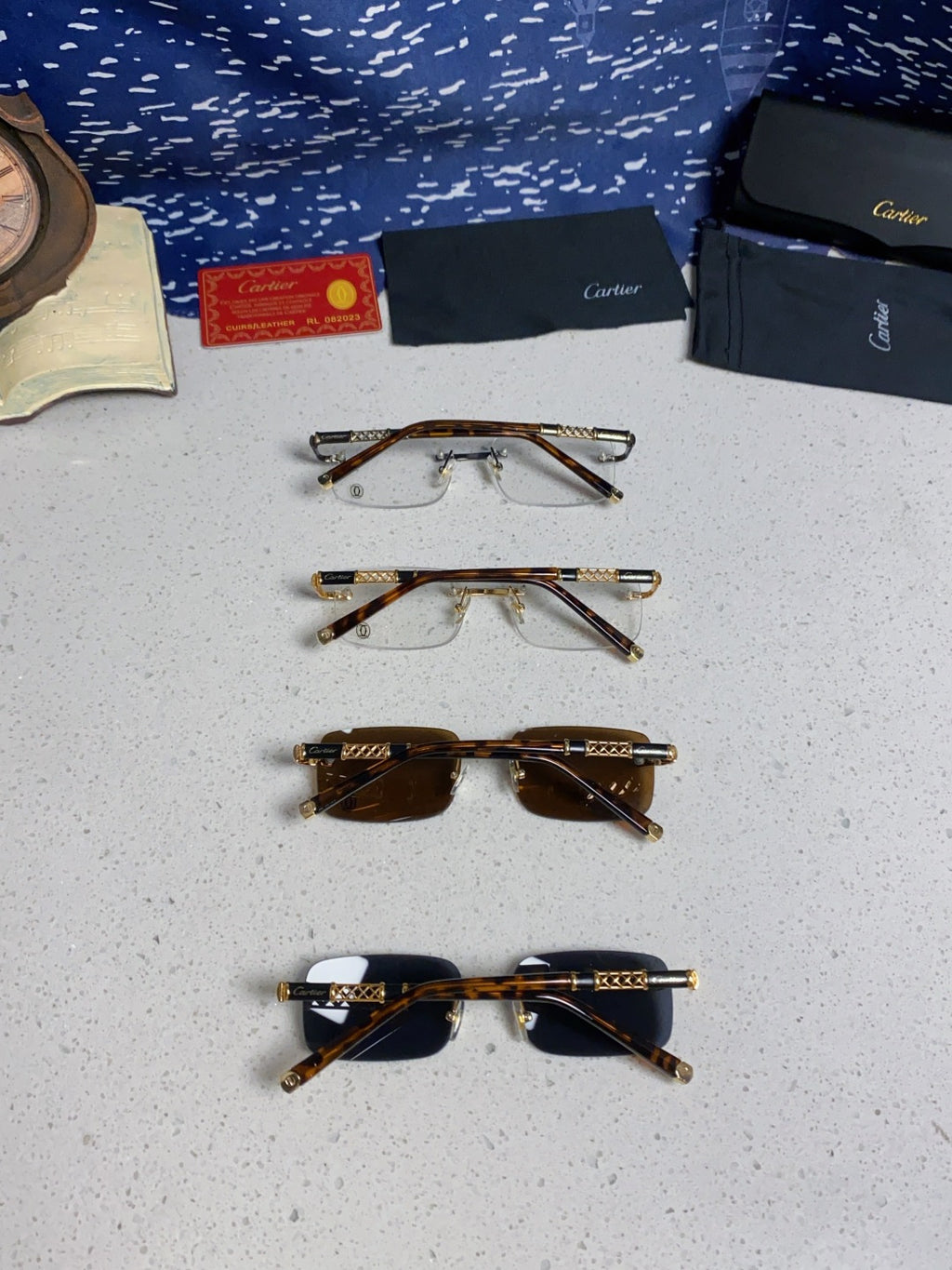 Cartier Lightweight Rimless Silver Lens Sunglasses for Men & Women - 382738 - detail image 11