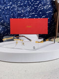 Cartier Lightweight Rimless Silver Lens Sunglasses for Men & Women - 382738