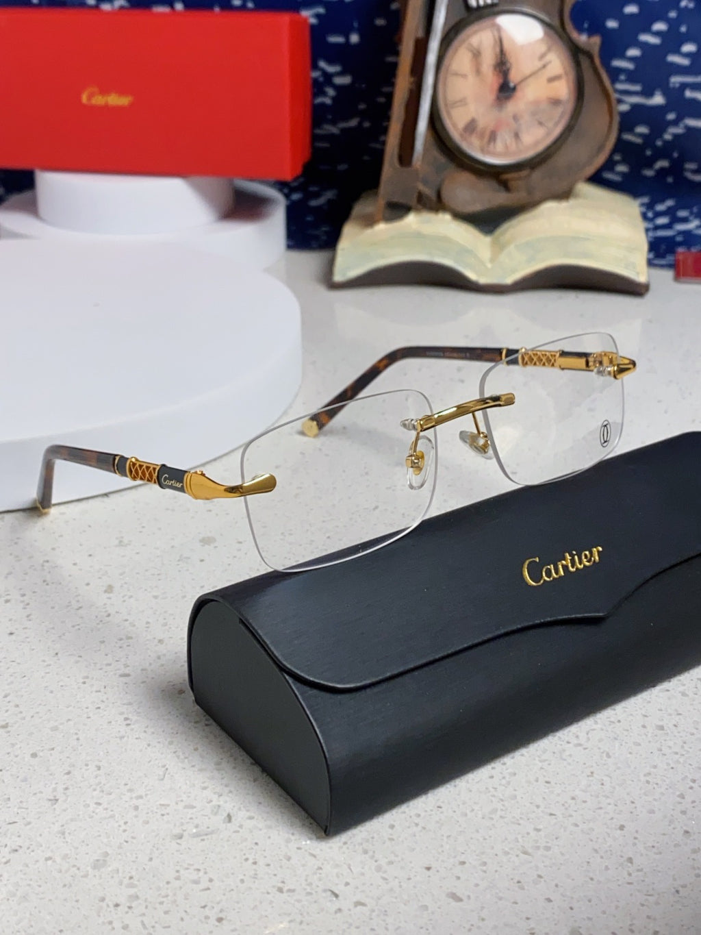 Cartier Lightweight Rimless Silver Lens Sunglasses for Men & Women - 382738 - detail image 10