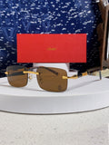 Cartier Lightweight Rimless Brown Lens Sunglasses for Men & Women - 382739