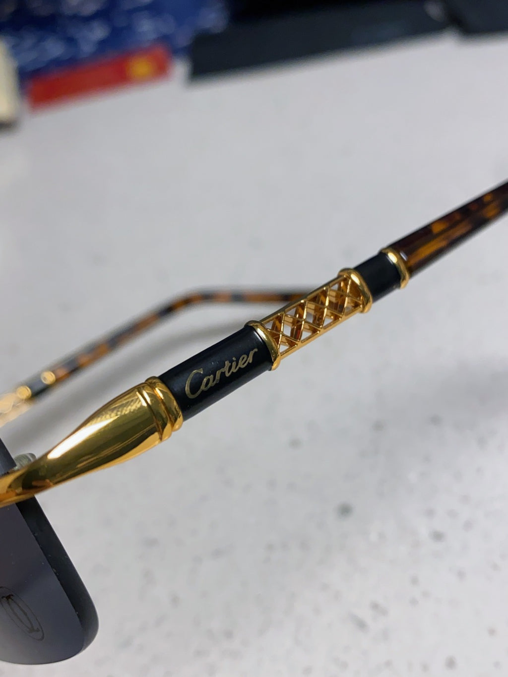 Cartier Lightweight Rimless Black Lens Sunglasses for Men & Women - 382740 - detail image 6