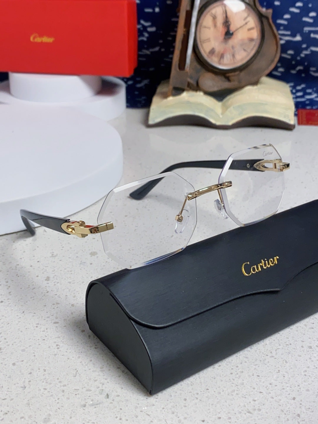 Cartier Lightweight Rimless Silver Lens Sunglasses for Men & Women - 382859 - detail image 10